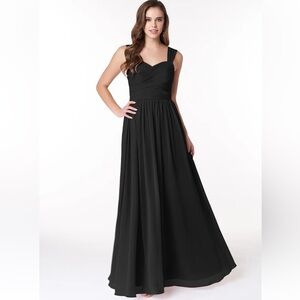 Azazie Zapheira Bridesmaid Dress – Black – Size A12 (US 12) NWT